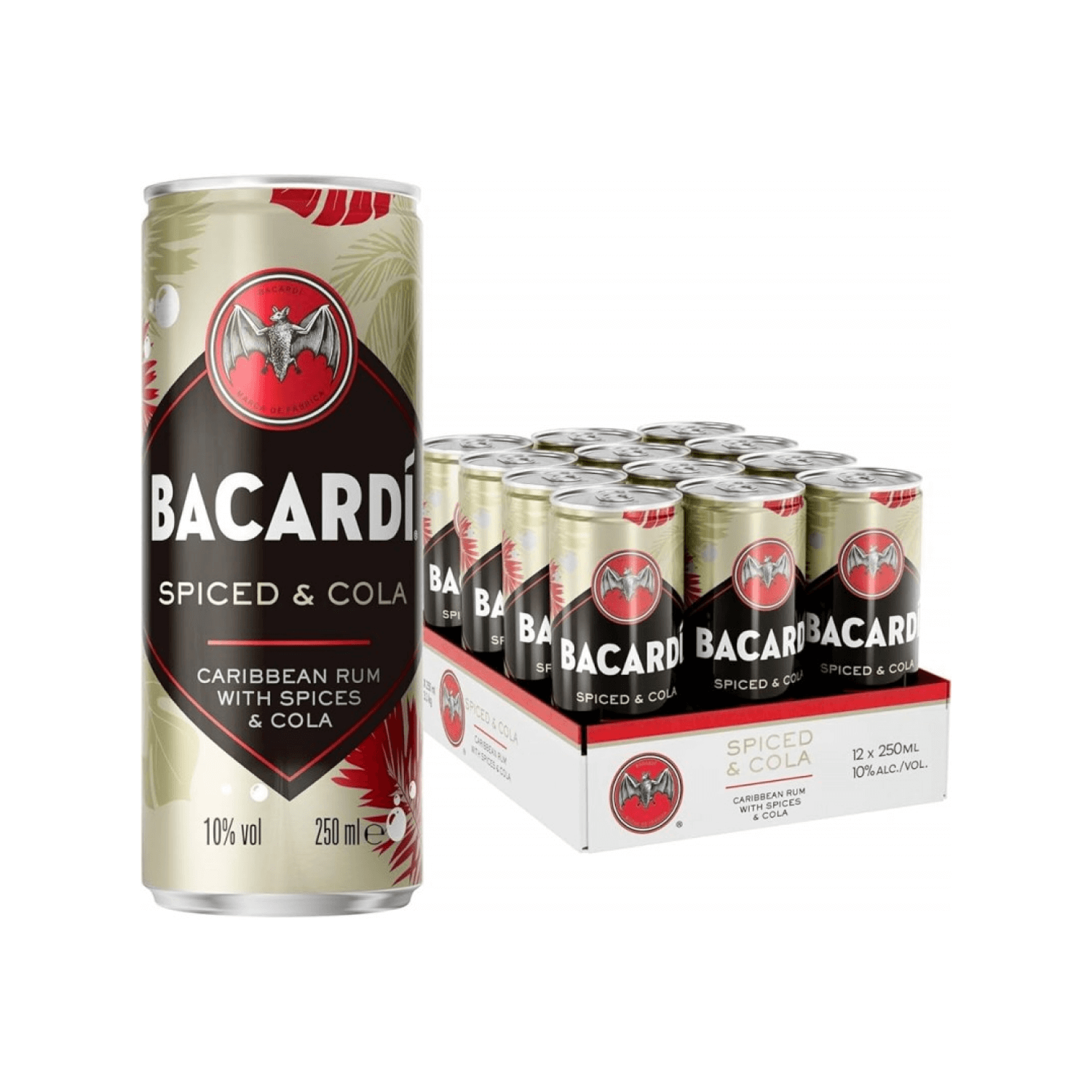 BACARDI SPICED AND COLA 12X25CL