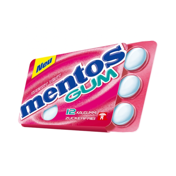 MENTOS GUM BLISTER CHERRY MINT 12X18G